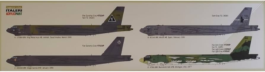 Amazon.com: Italeri ITA1378S 1/72 B-52G Strat Fortress Toy, Grey