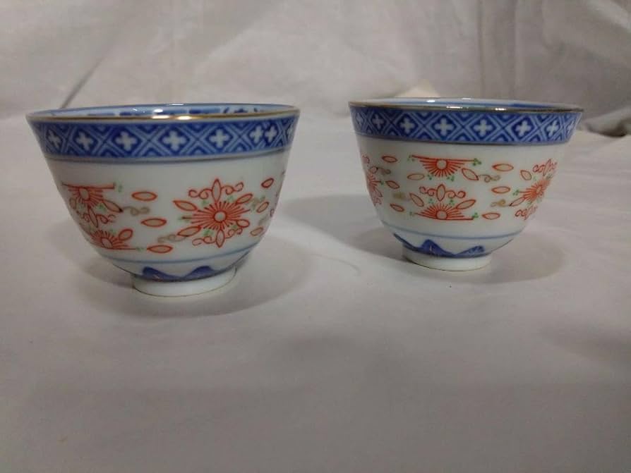 玩玉景徳鎮 蛍焼 透かし模様 湯吞み6客セット 木箱付き 玩玉景徳鎮 蛍