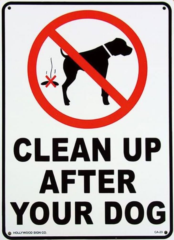 Amazon | プラスチックサインボード 犬のフンの後始末を！＿SP-CA23