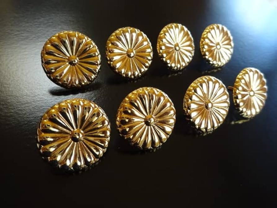 Amazon.co.jp: 金属製十六葉八重表菊8個セット 2.5cm ＊最終出品菊の