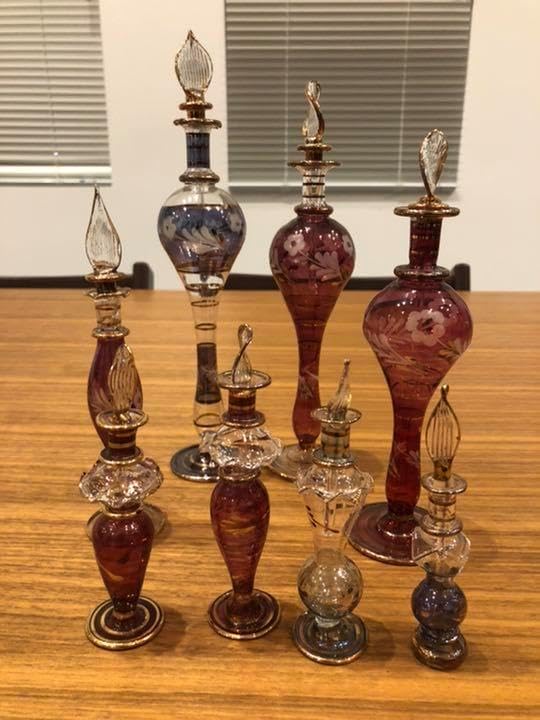 エジプト 香水瓶 アートガラス アトマイザー 9個セット エジプト 香水