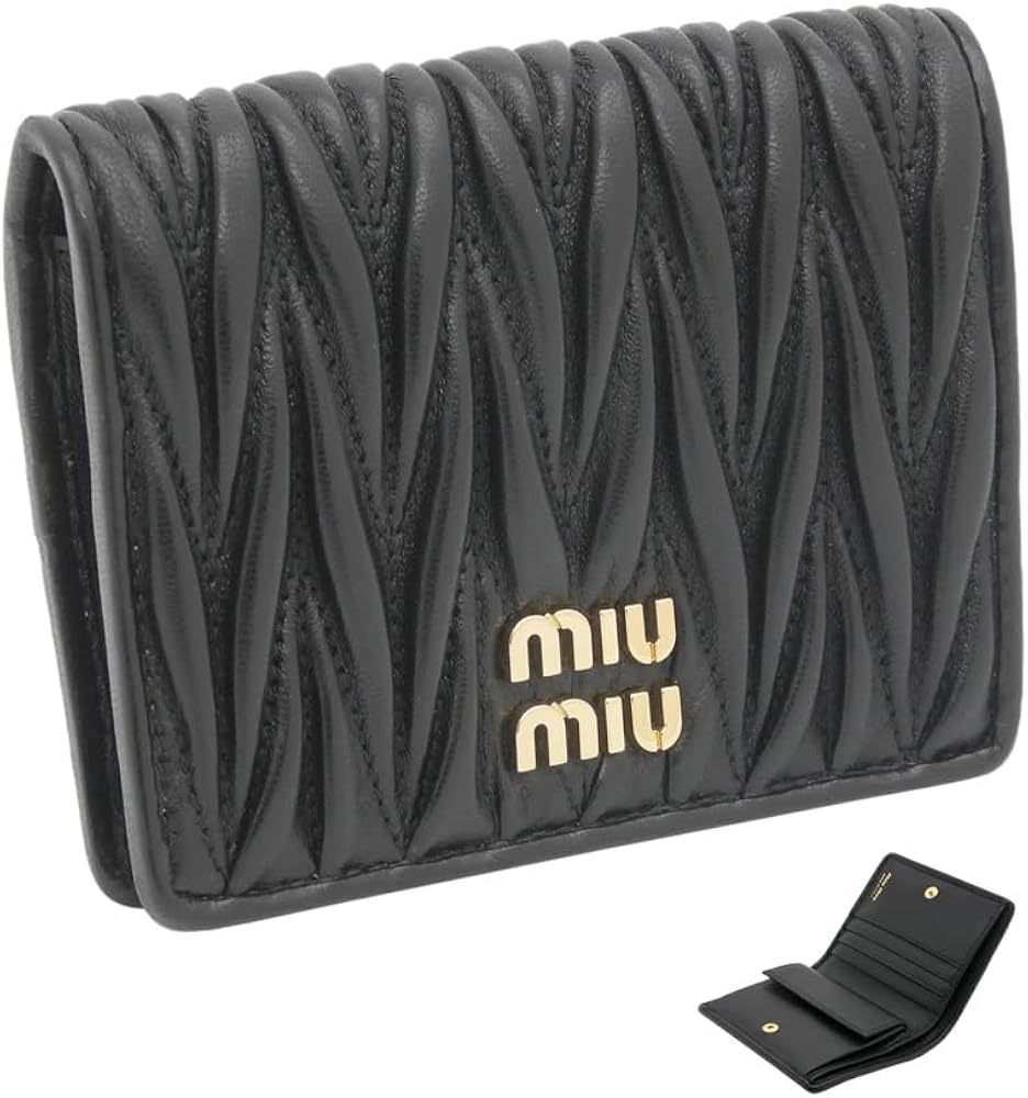 Amazon | MIUMIU(ミュウミュウ) マテラッセレザー 財布 ブラック