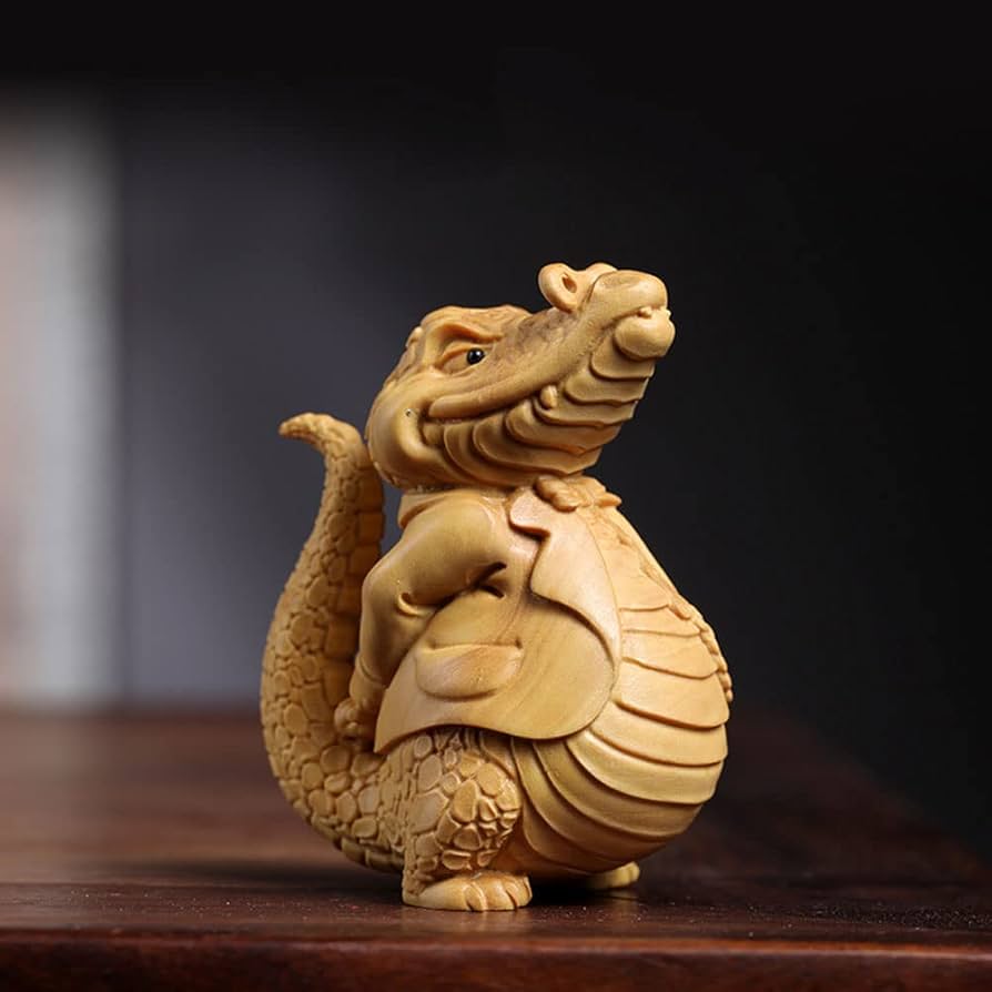 Amazon.co.jp: YZBQEJ ミニチュア 木彫り ワニ 置物 7cm 高級天然ツゲ