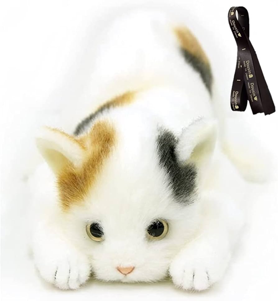 Amazon.co.jp: 童心タグリボン付き 日本製 リアルな猫のぬいぐるみ