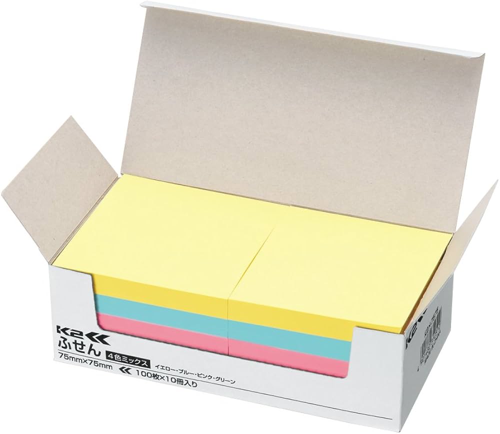 Amazon.co.jp: コクヨ 付箋 超徳用 ふせん 75mm×75mm 100枚×10冊入 4色