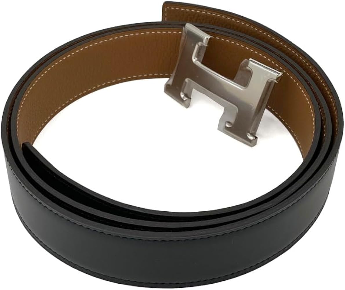 HERMES 節約 ブラウンレザーベルト H型バックル HERMES ブラウンレザー