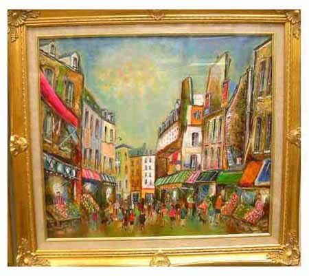 小澤勇寿朗 油絵 F20号キャンバス、木枠 パリの街 サイン入り真作