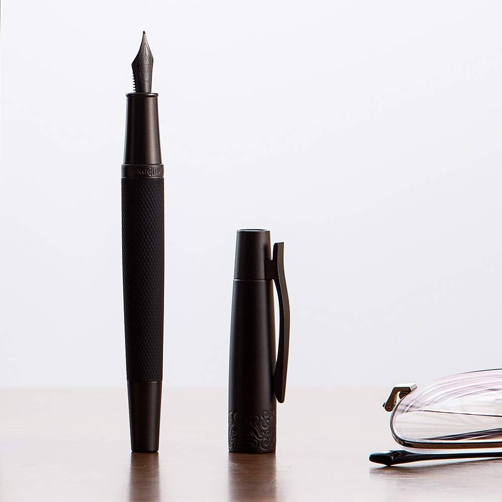 Amazon | 紳士万年筆 黒いペン先 細字 金属のギフトボックス Hongdian