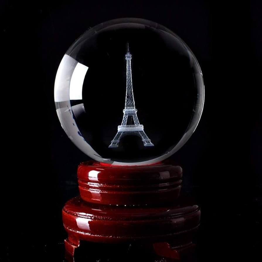 Amazon.co.jp: 占い水晶玉を見つめる 8cm 3Dレーザー彫刻タワーK9