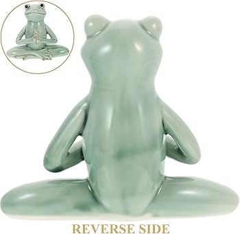 Amazon.co.jp: FOMIYES 瞑想 ヨガ カエル 像 置物 陶器 ヨガ ポーズ