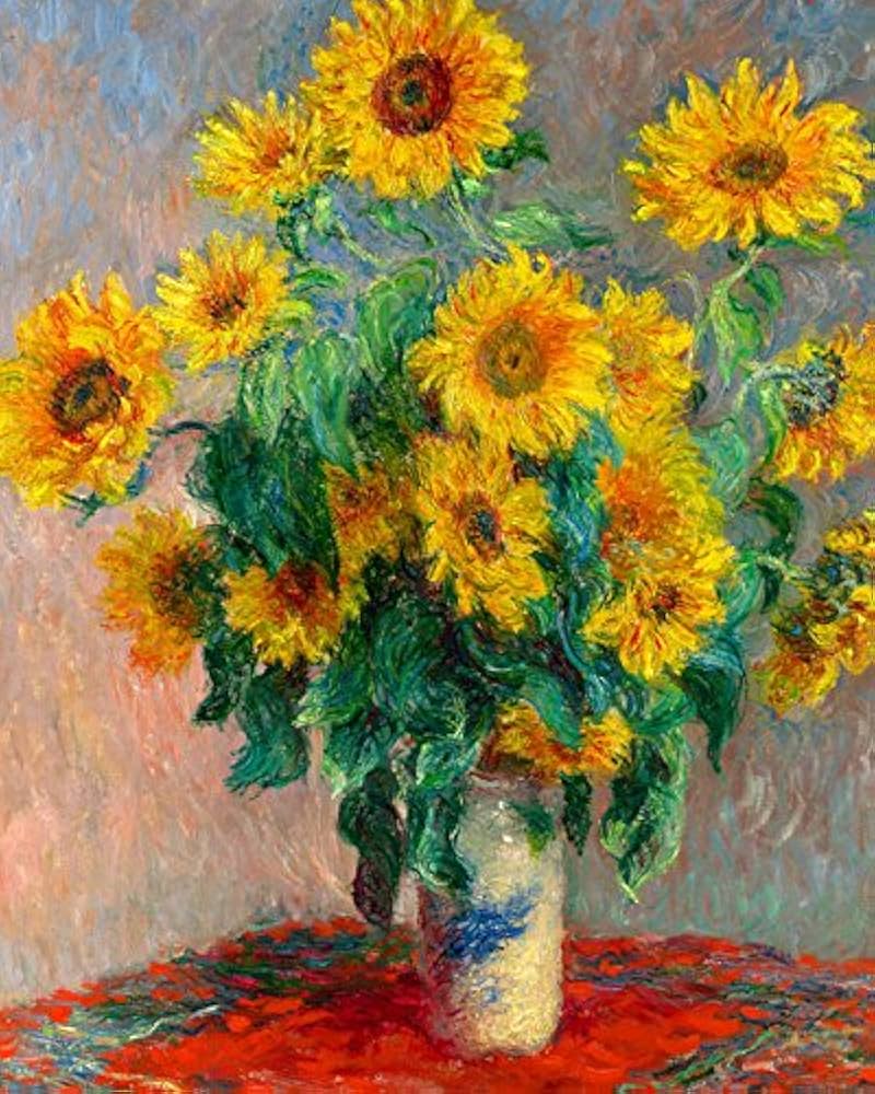 Amazon.co.jp: 世界の名画 クロードモネ ひまわり ジクレーキャンバス