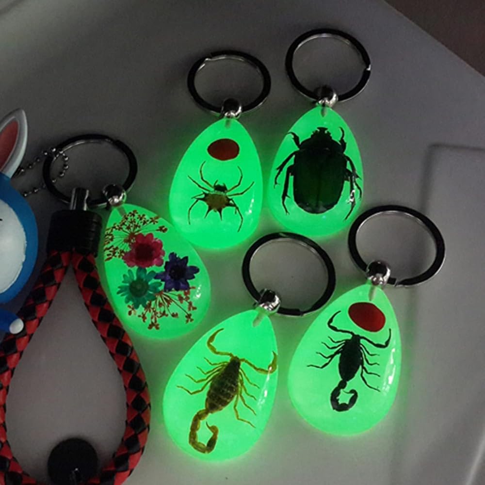 Amazon.co.jp: friendsty キーチェーン 樹脂製昆虫キーホルダー 光る