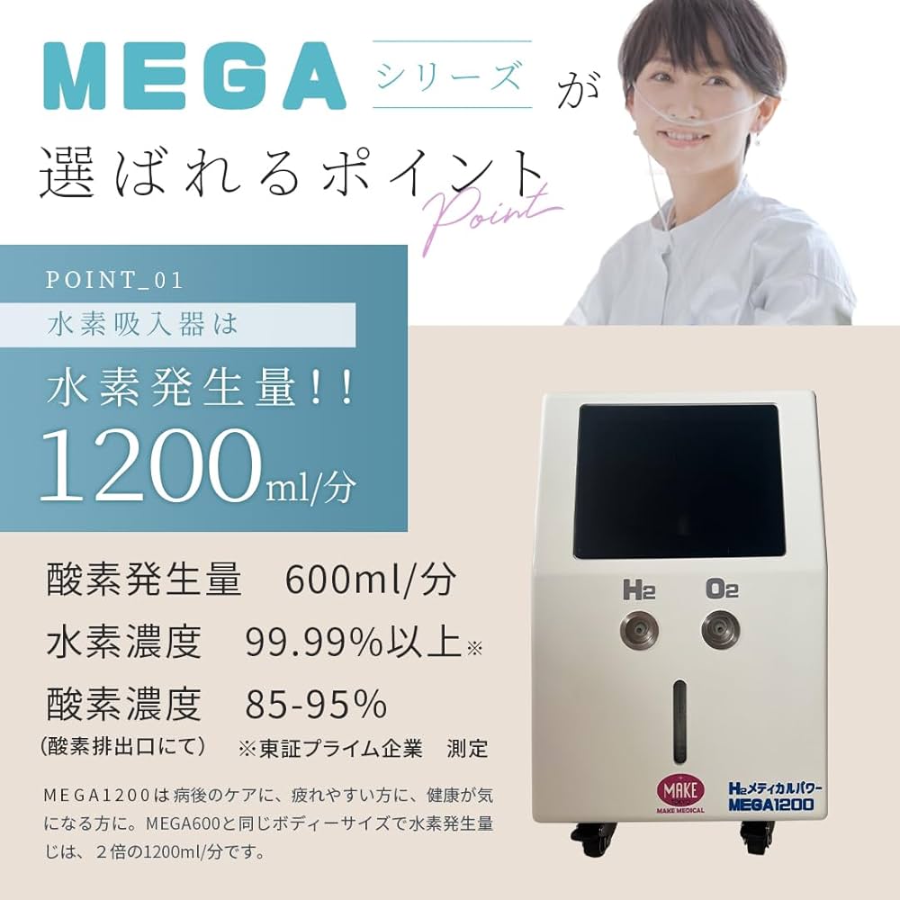 Amazon | MAKE MEDICAL株式会社】安心の日本製・連続5時間稼働 ＜水素