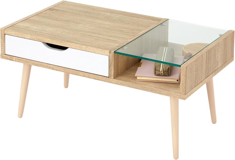 Amazon｜LOWYA ロウヤ ローテーブル ガラス センターテーブル おしゃれ