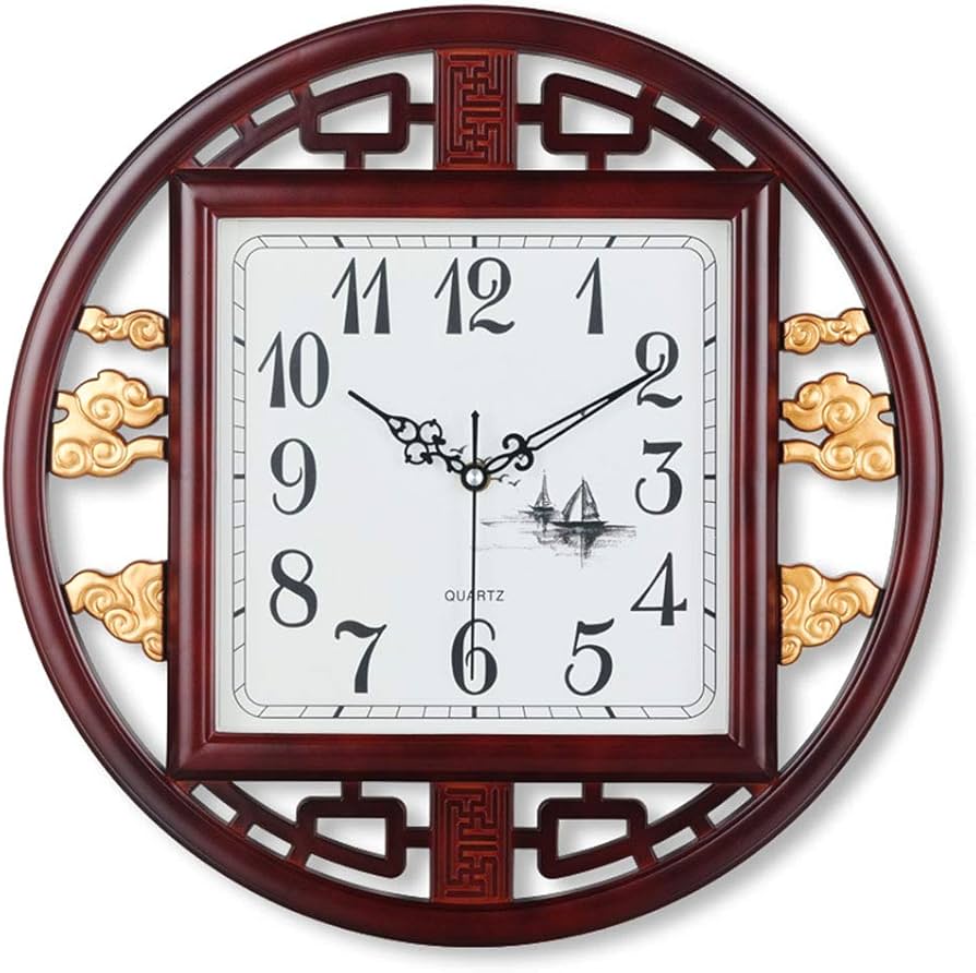 Amazon｜壁時計レトロな中華風シレントクリエイティブクォーツ時計中国
