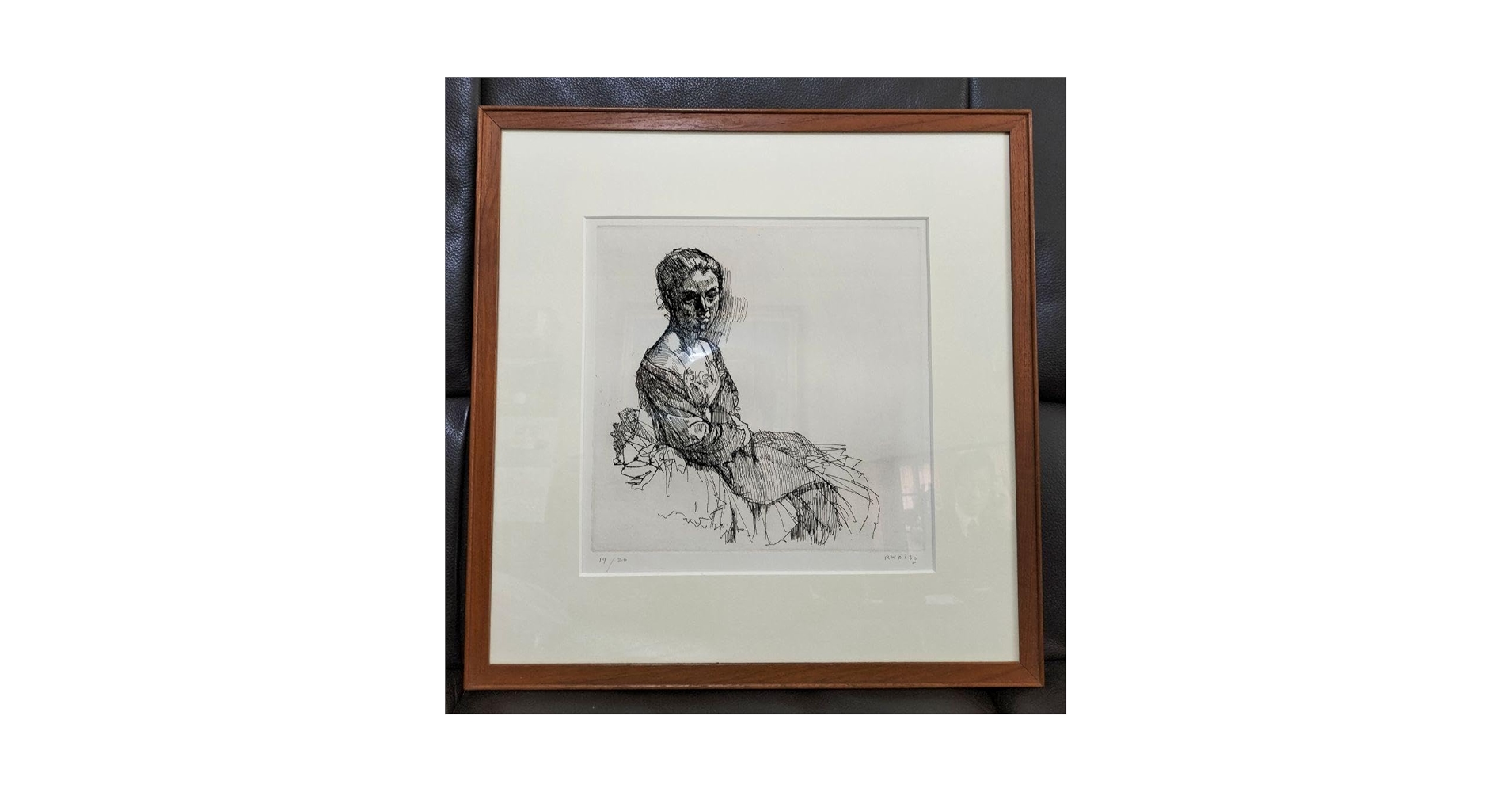 小磯良平 エッチング銅版画 本物保証 直筆サイン エディション有り