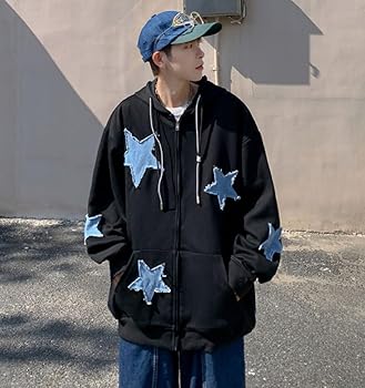 Amazon.com: LAPUNIOT Women's Zip Up Sweatshirt Men's Star Zip Up