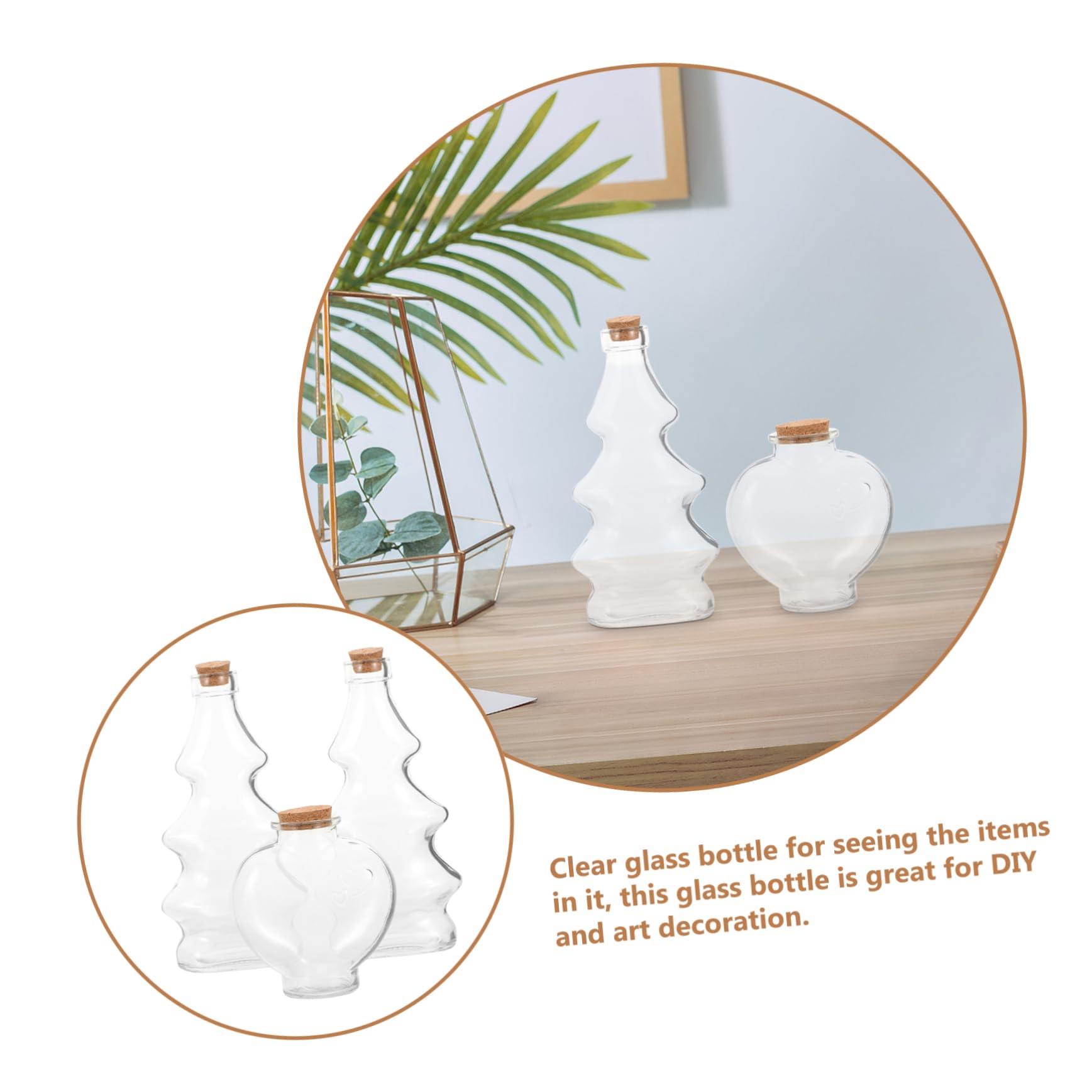 ユニーク な形状のガラス製 花瓶 花器 サンドアート ③ 3個セットです。