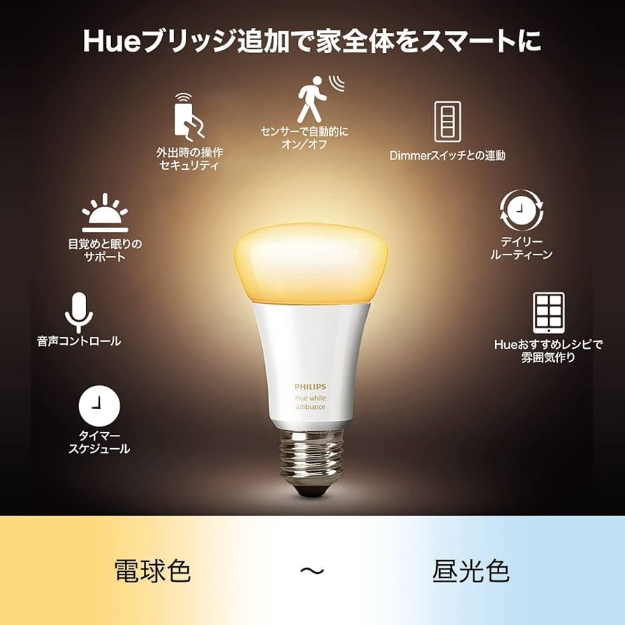 Amazon | Philips Hue(フィリップスヒュー) スマート電球 LED電球 E26