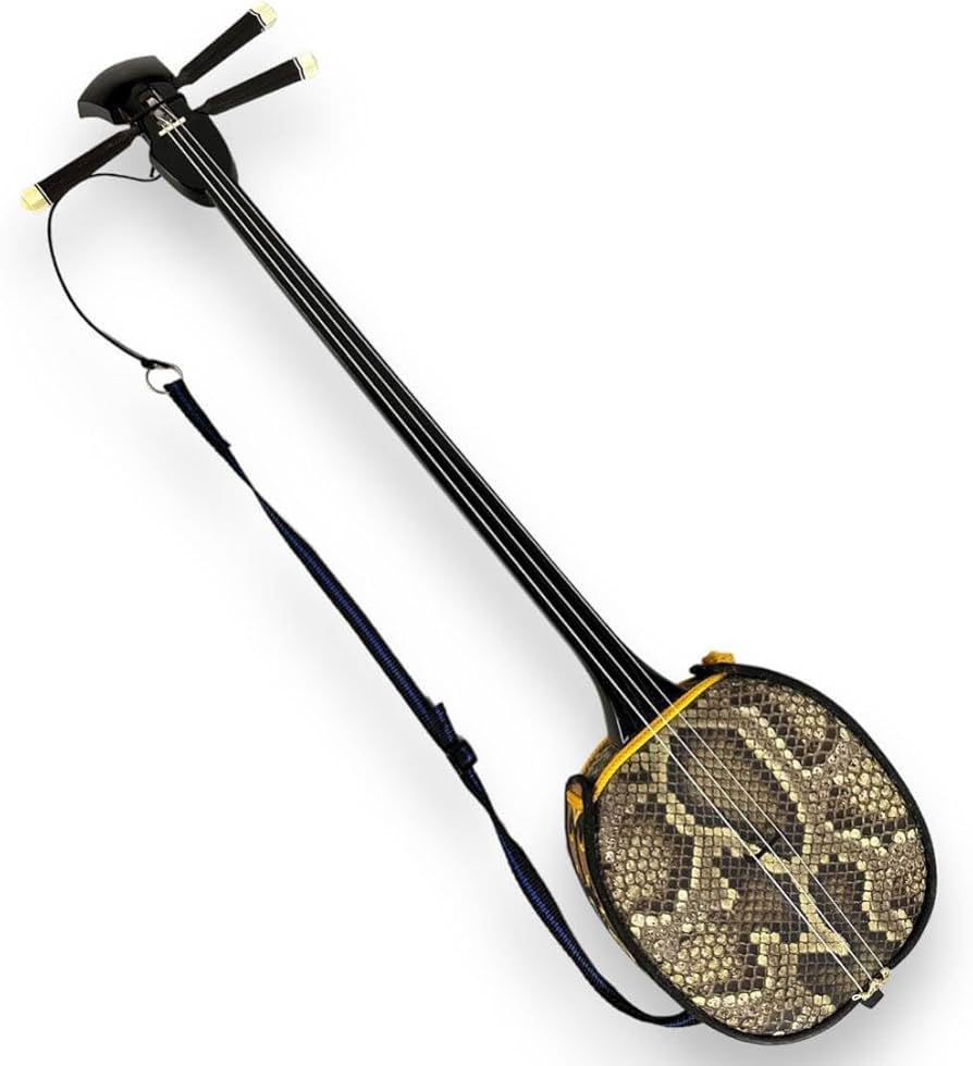 極美品/付属品多数】沖縄 三線 本革 ニシキヘビ 弦楽器 沖縄 三線 蛇皮