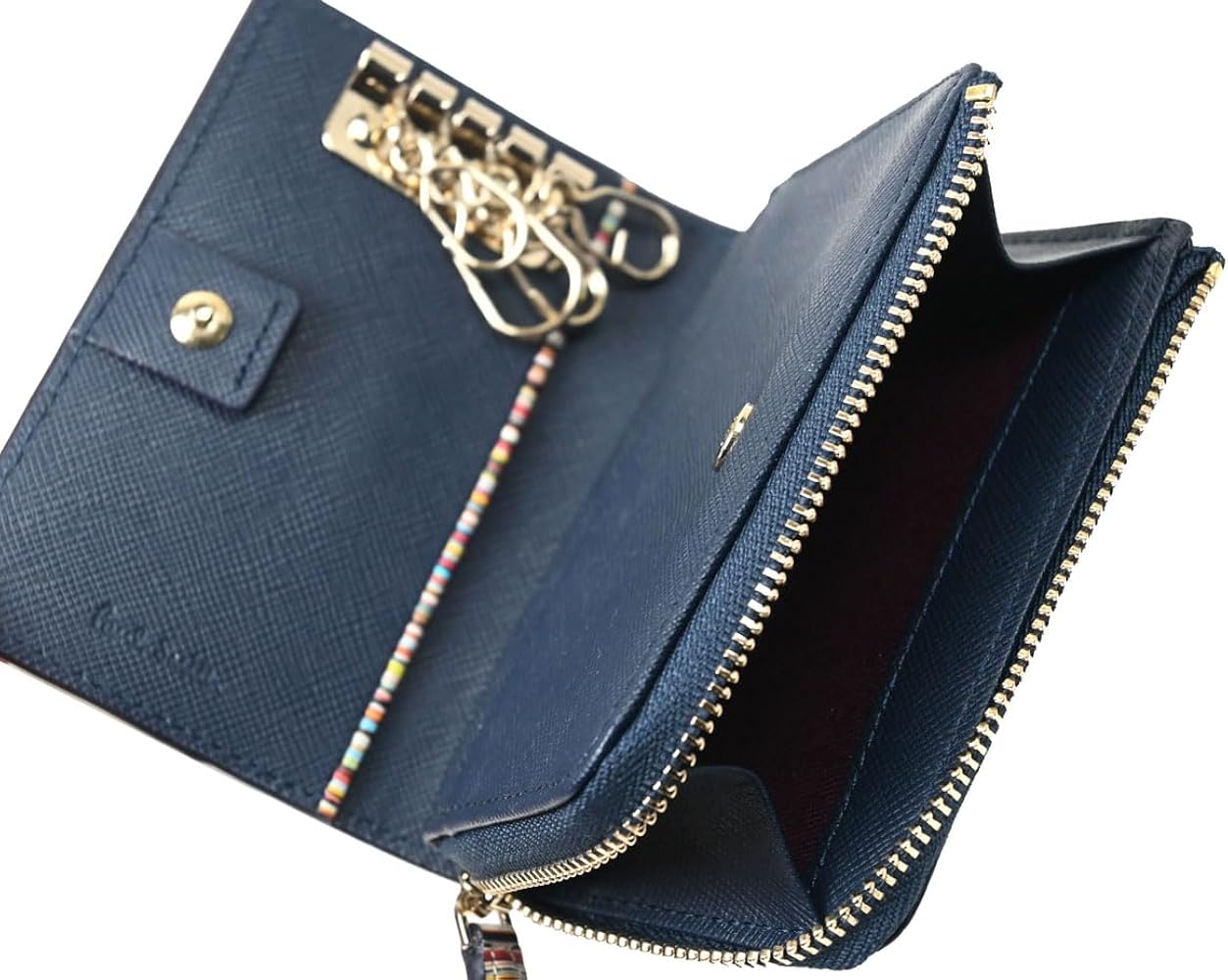 Paul Smith ネイビー Paul Smith キーケース ネイビーブルー レザー