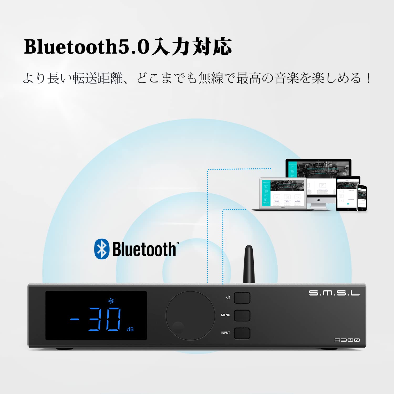 Amazon.co.jp: S.M.S.L A300 アンプ Bluetooth パワーアンプ ステレオ