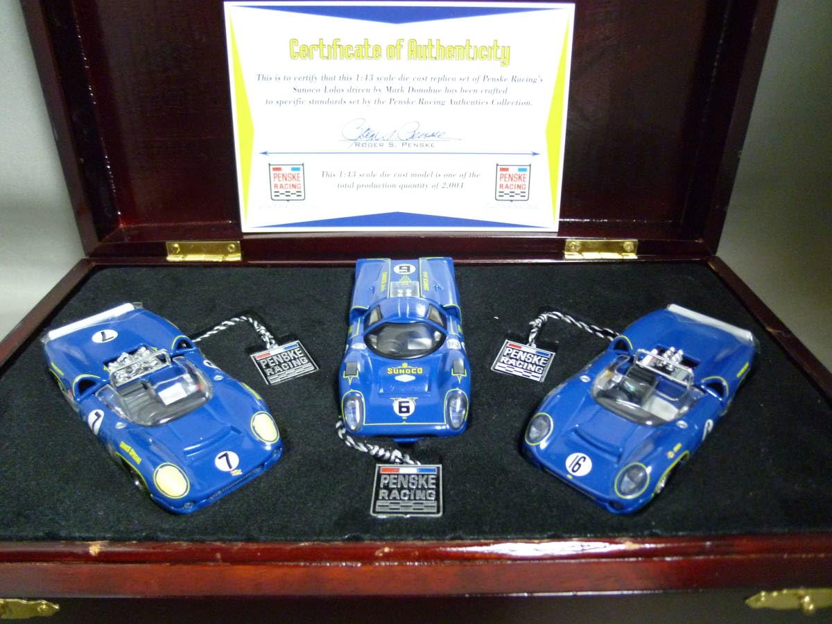 木箱入り】PENSKE gpm 1/43 Sunoco T70 ロ－ラ3Set 木箱入り】PENSKE