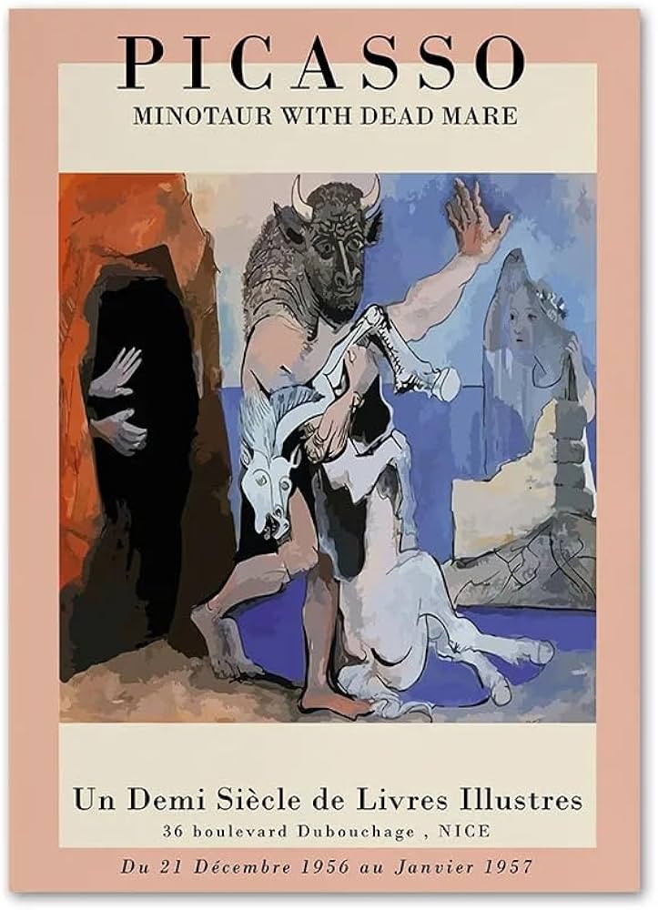 Amazon.co.jp: パブロ・ピカソ・ミノタウロスとマーレポスター抽象的な