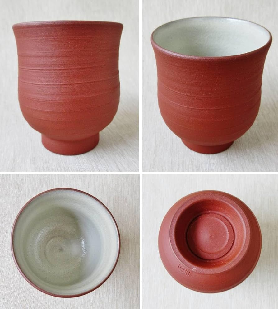 Amazon | 人間国宝 無名異焼5代伊藤赤水夫婦湯呑 (栞、共箱付き