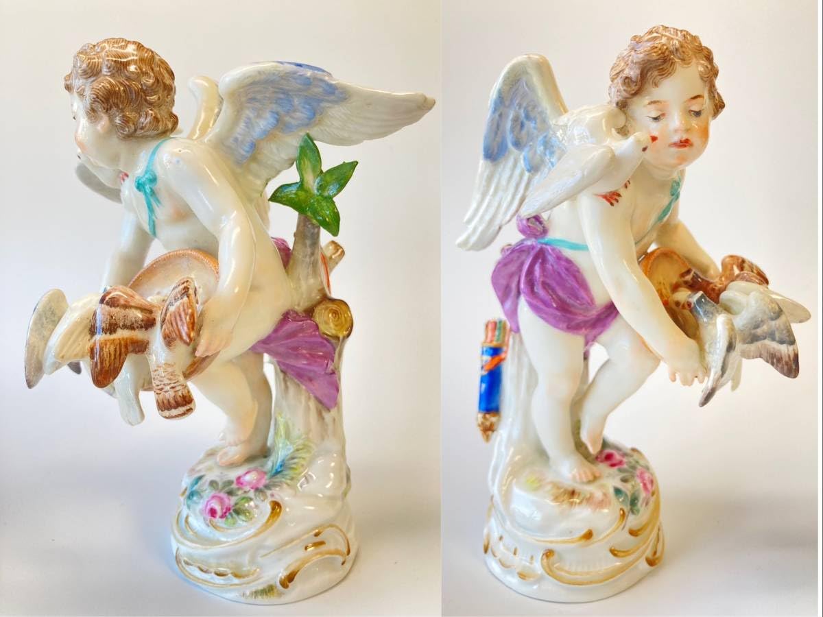 アンティークドイツ 18世紀初期マイセン希少ARⅢポーセリン人形 ポット