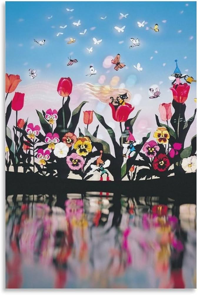 花と少女藤城清治作