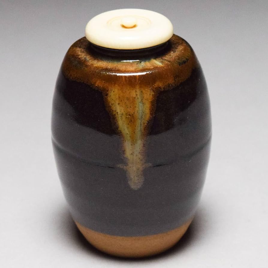 茶道具 京焼 万代草山作 文殊茶入 仕覆付 共箱 V R6122 【公式通販】