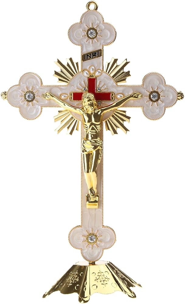 Amazon.co.jp: 金属イエスクロス宗教立ち十字架十字架装飾ヴィンテージ