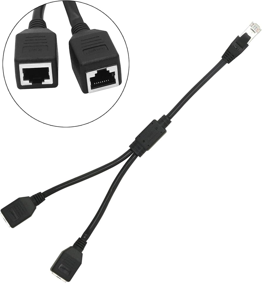 Amazon.co.jp: RJ45ネットワークスプリッタアダプタケーブル、CERRXIAN
