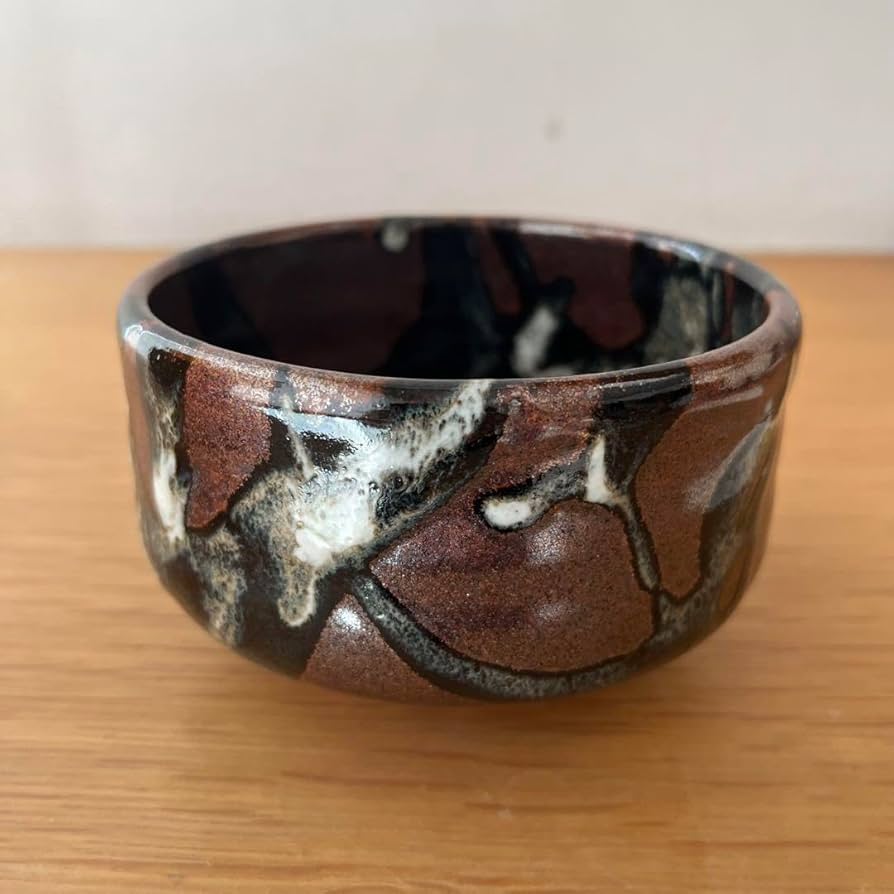 四代 清水六兵衛 黒織部￼茶碗 共箱 遊陶園11.8×7.8cm抹茶碗 茶道具