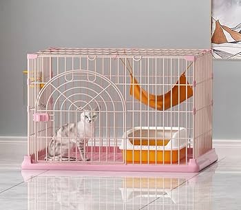 広々キャットケージ ピンク色 楽天市場】Lサイズ 2段 猫 キャット