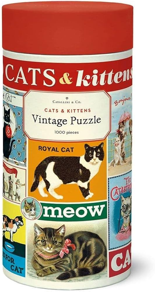 Amazon | Cavallini ビンテージパズル 猫と子猫 1000ピース