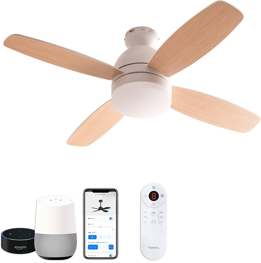 Amazon.co.jp: VENTOTA シーリングファン ライト LED リモコン付き