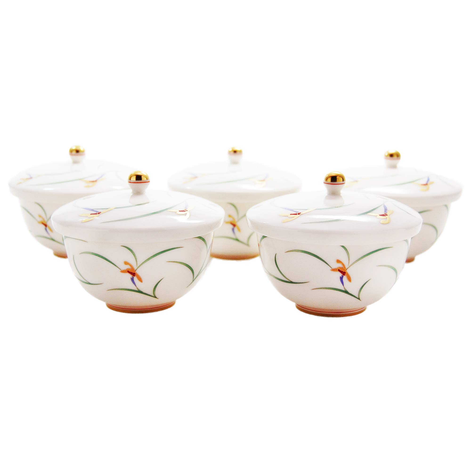 2030 香藺社 相思花 湯呑蓋付 6客 未使用 2030 香藺