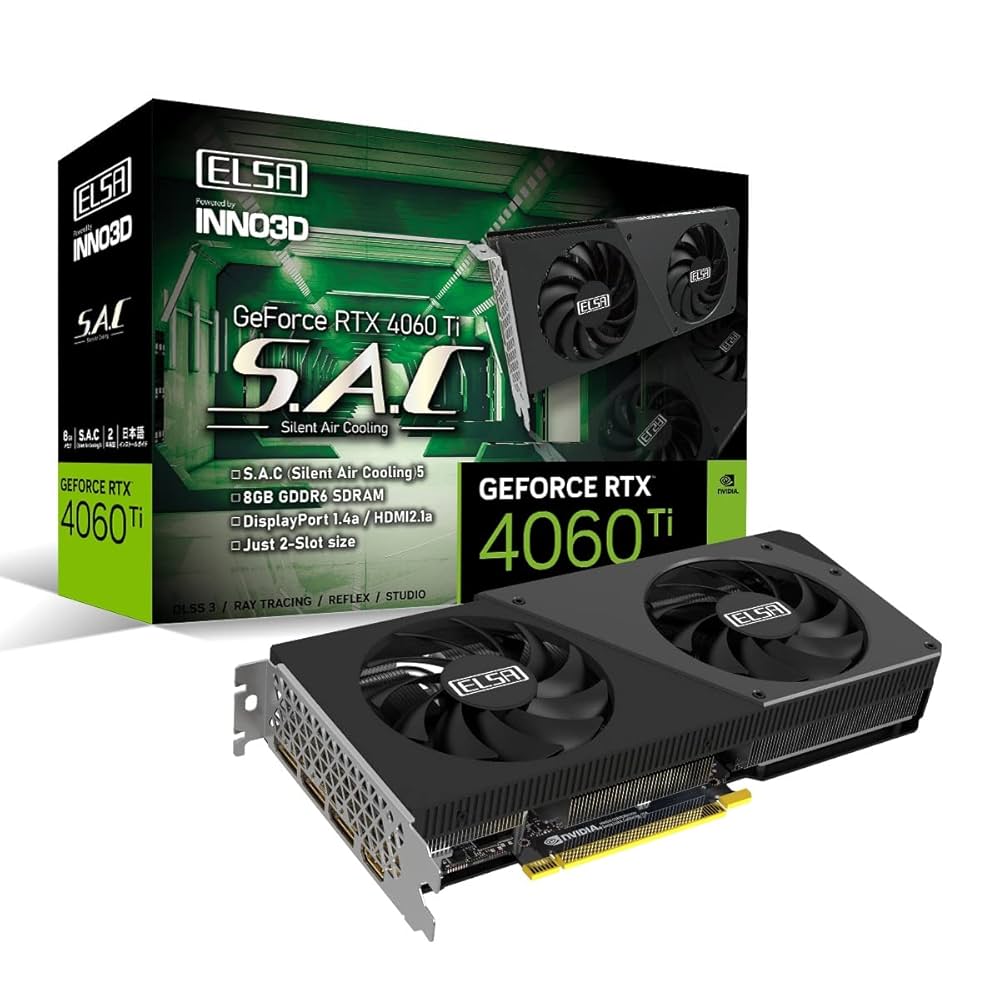 ELSA GeForce RTX 3050 S.A.C GD3050-8GERS GeForce RTX 3050 搭載
