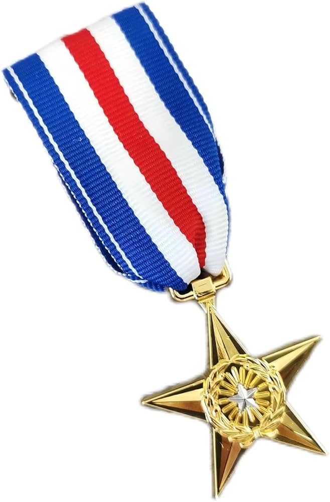 Amazon.co.jp: 米軍勲章スターメダルの複製シルバースター軍事勲章
