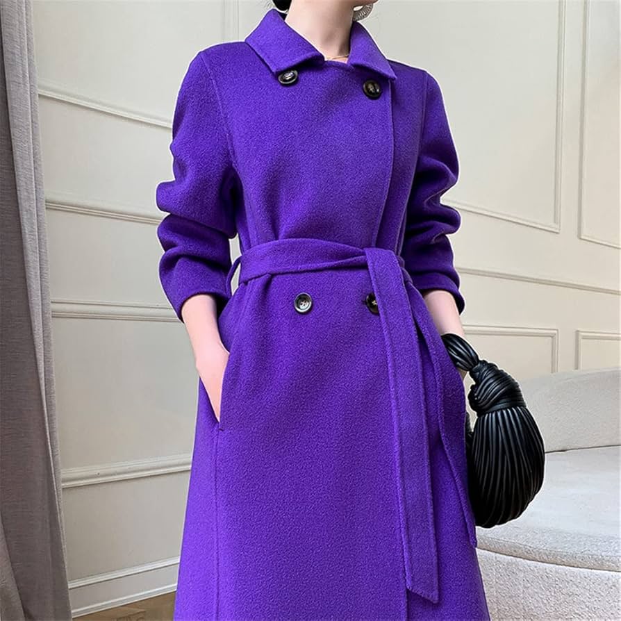 Amazon.co.jp: n ロング両面ウールコート女性の秋と冬の韓国