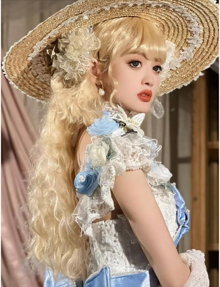 Amazon.co.jp: SCORRO ウール カーリー ロング 厚手ウィッグ 鈍い前髪