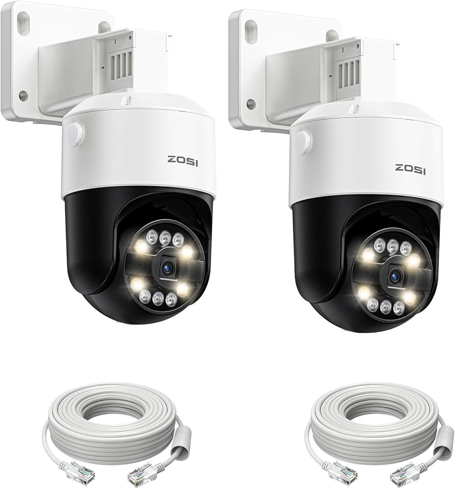 Amazon.com: ZOSI 2Pack C296 4K 8MP PoE IP Pan/Tilt Add-on Security