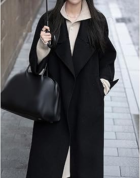 Amazon | [YJSO] チェスターコート ロングコート くろい トレンチ