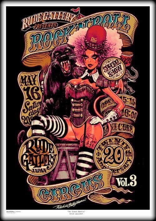 ロッキンジェリービーン RUDE GALLERY シルクスクリーンポスター 正規