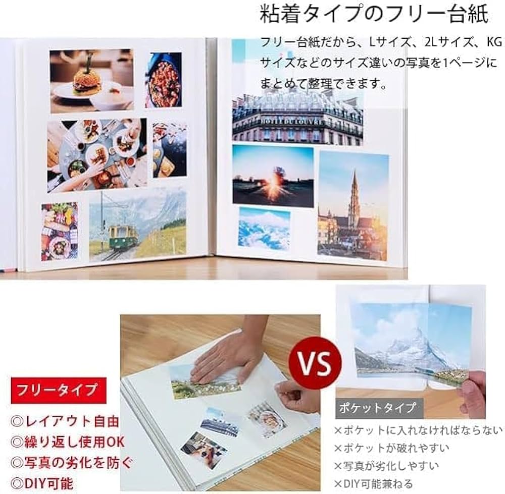 Amazon.co.jp: 写真 大容量 フォトアルバム 40ページ 最大360枚 粘着