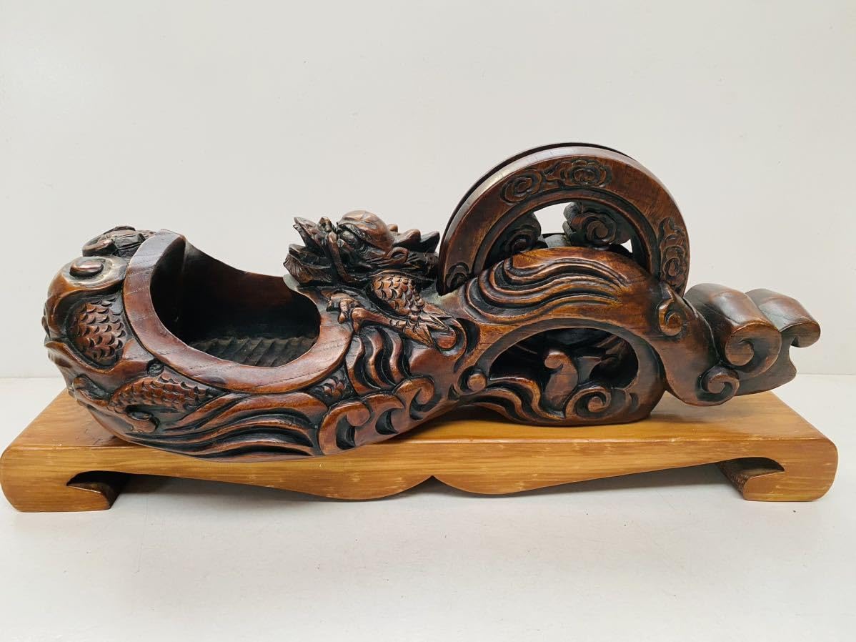 コレクション 墨壺 大工道具 木彫り 鶴亀 未使用品 縁起物 未使用