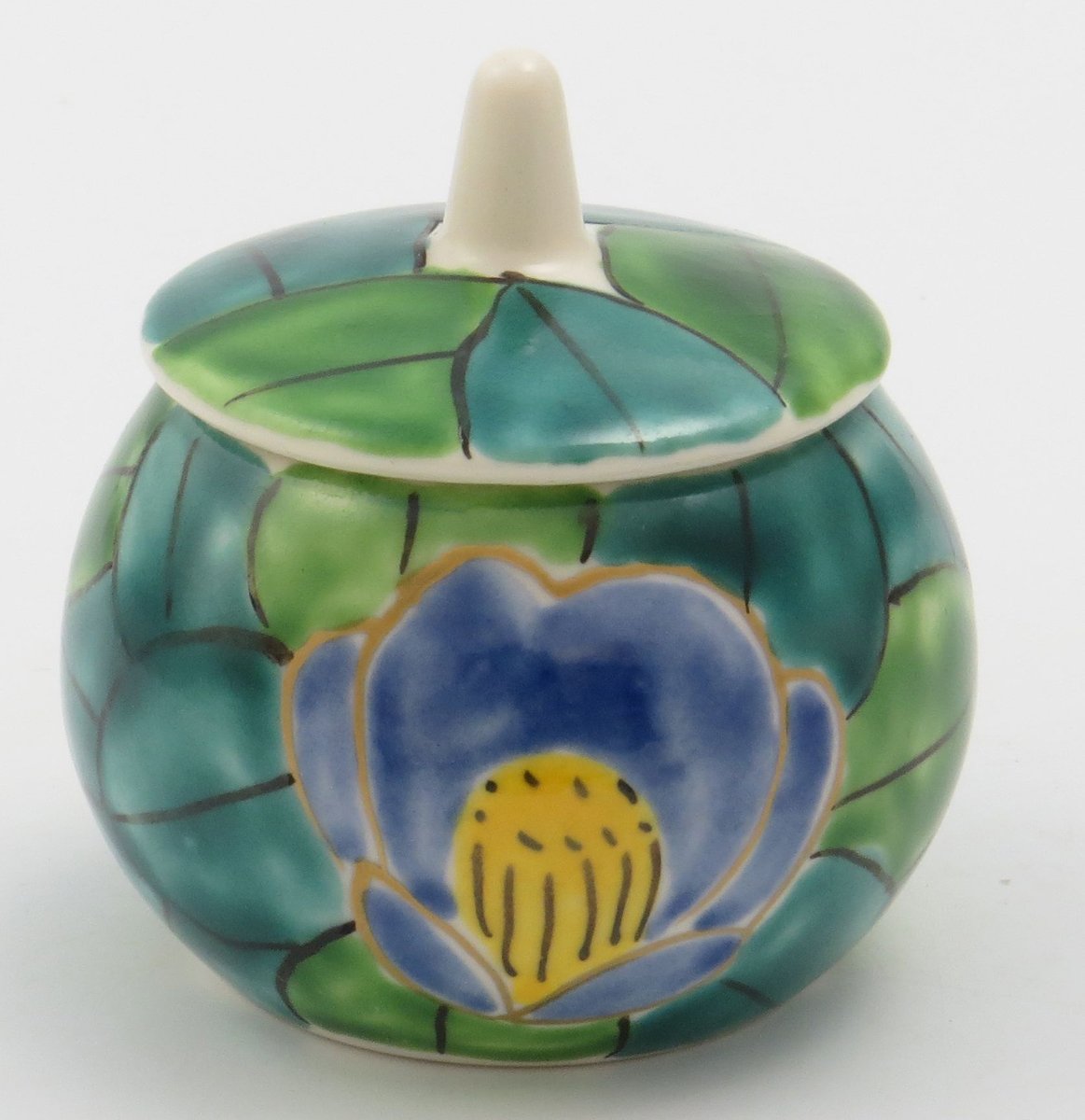 作家作品】九谷焼 清水焼 京焼 塩入れ 椿 作家作品】九谷焼 清水焼 京