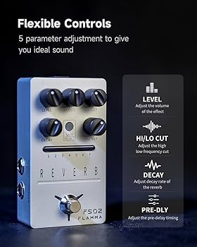 Amazon.com: FLAMMA FS02 Reverb Pedal Stereo Guitar Effects with 7